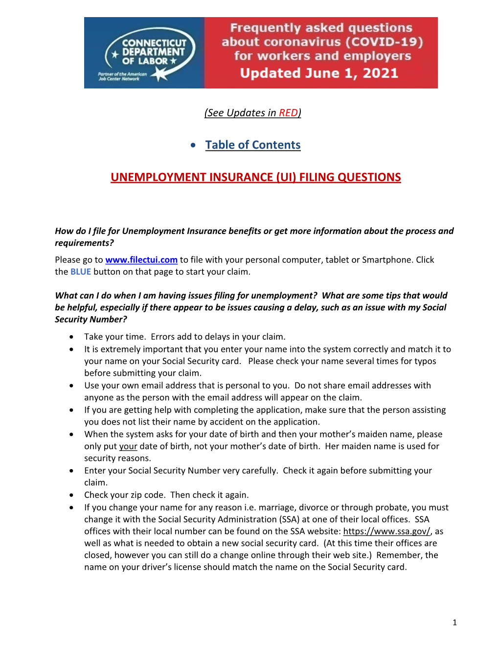 Unemployment Insurance (Ui) Filing Questions