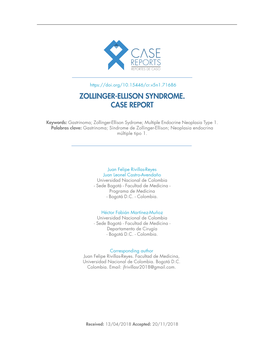 Zollinger-Ellison Syndrome. Case Report