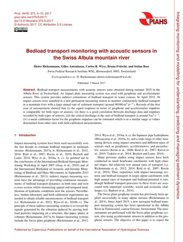 Bedload Transport Monitoring with Acoustic Sensors in the Swiss Albula Mountain River