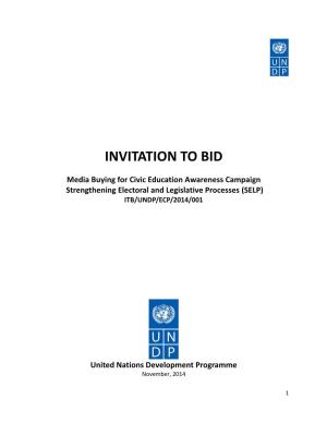 Invitation to Bid (ITB) for the Above-Referenced Subject