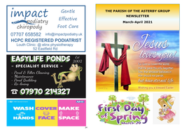 THE PARISH of the ASTERBY GROUP NEWSLETTER March-April 2021