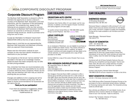 Msa Corporate Discount Program Car Dealers