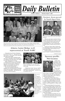 Atlanta Junior Bridge Well Represented at Youth NABC Sponsor Profile