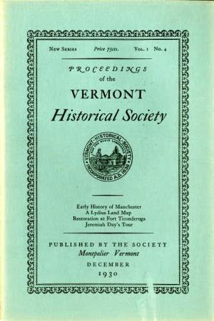 Manchester, Vermont September 25, I929 CJ'he Vermont Historical Society, Montpelier, Vermont