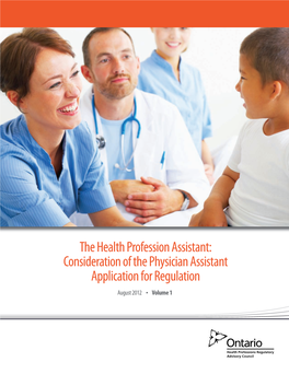 Consideration of the Physician Assistant Application for Regulation