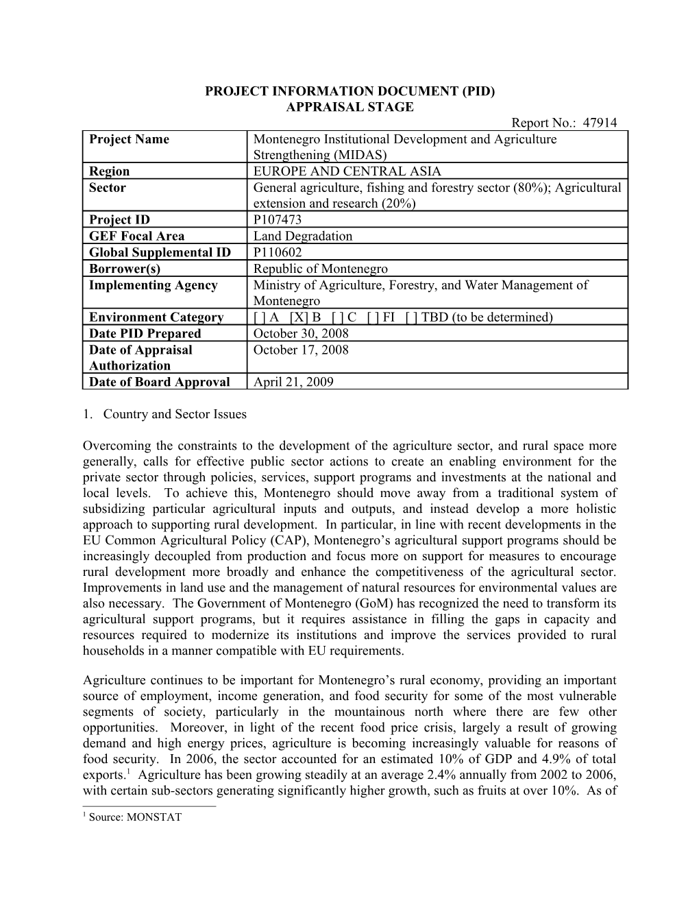 Project Information Document (Pid) s41