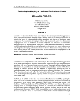 Evaluating the Warping of Laminated Particleboard Panels