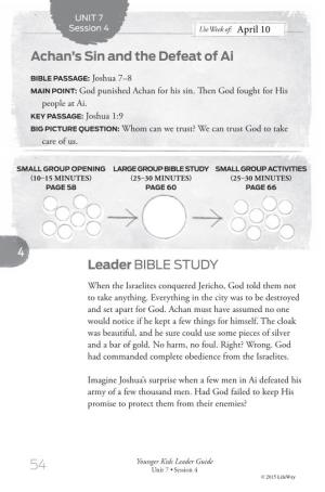Leader BIBLE STUDY Achan's Sin and the Defeat of Ai