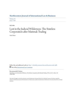 The Stateless Corporation After Matimak Trading