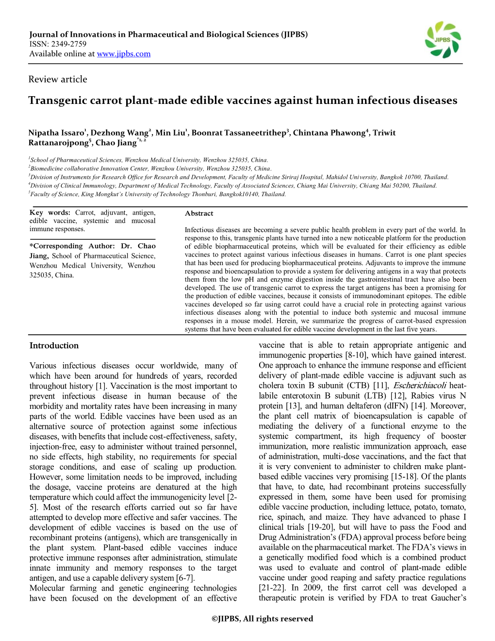 Transgenic Carrot Plant-Made Edible Vaccines Against Human Infectious Diseases