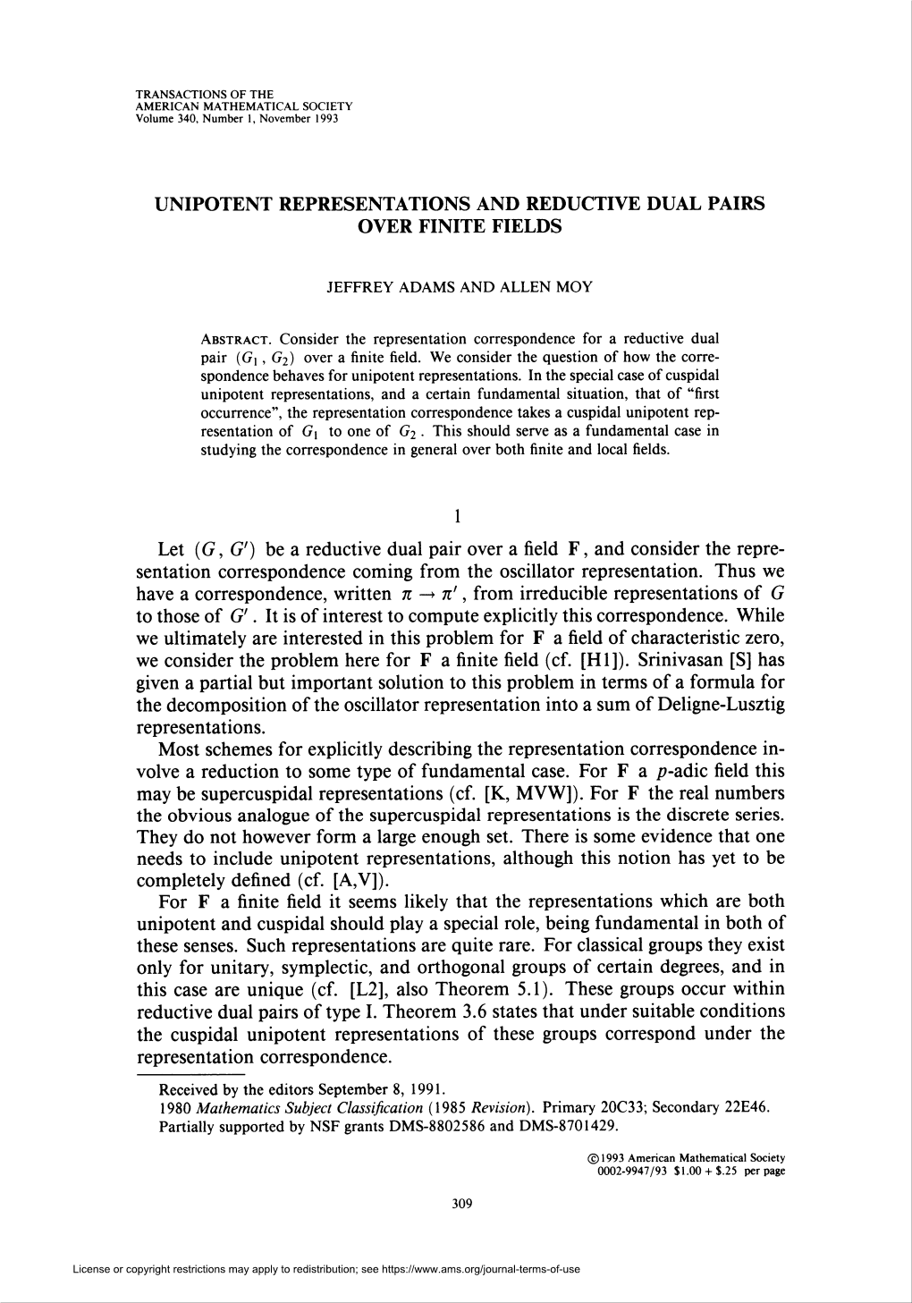 Unipotent Representations and Reductive Dual Pairs Over Finite Fields