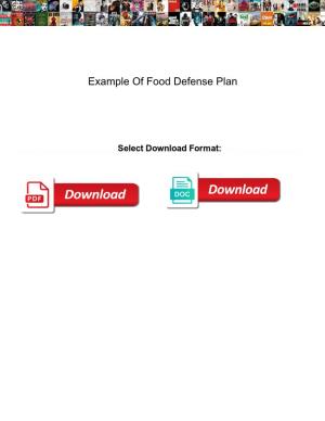 Example of Food Defense Plan