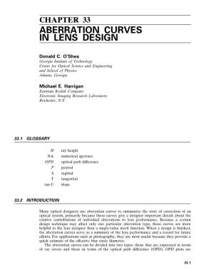 Chapter 33 Aberration Curves in Lens Design