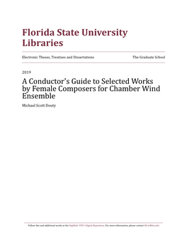 A Conductor's Guide to Selected Works by Female Composers for Chamber Wind Ensemblemichael Scott Douty