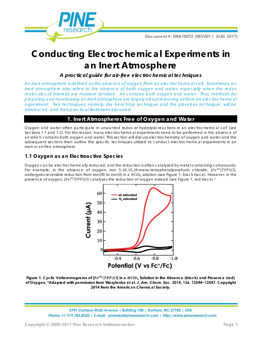 Conducting Electrochemical Experiments in an Inert Atmosphere