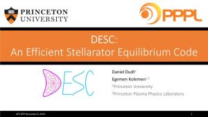 An Introduction to DESC: a Stellarator Equilibrium Solver