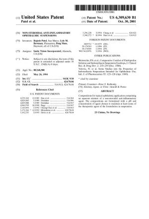 (12) United States Patent (10) Patent No.: US 6,309,630 B1 Patel Et Al