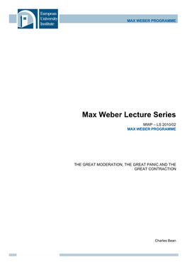 Max Weber Lecture Series