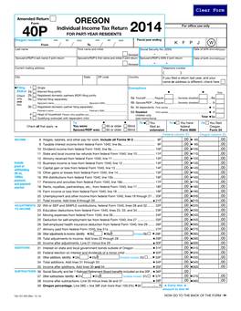 2014 Form 40P 40 Amount from Front of Form, Line 38F (Federal Amount)
