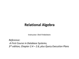 Relational Algebra