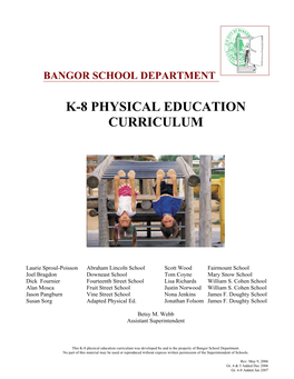 K-8 Physical Education Curriculum