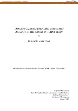 Conceptualising Paradise: Genre and Ecology in the Works of John Milton
