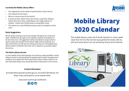 Mobile Library 2020 Calendar