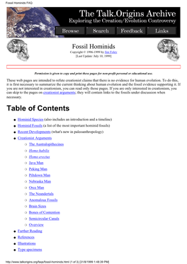 Fossil Hominids FAQ In