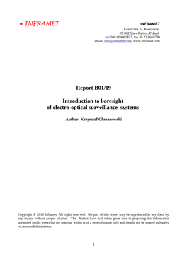 Report B01/19 Introduction to Boresight of Electro-Optical