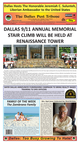 Dallas 9/11 Annual Memorial Stair Climb Will Be Held at Renaissance Tower