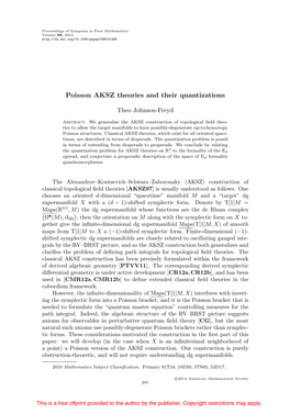 Poisson AKSZ Theories and Their Quantizations
