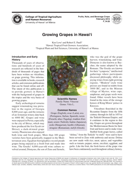 Growing Grapes in Hawai'i