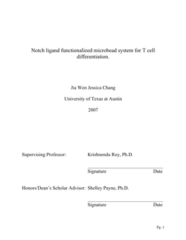 Notch Ligand Functionalized Microbead System for T Cell Differentiation