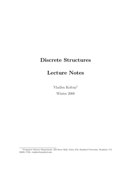 Discrete Structures Lecture Notes