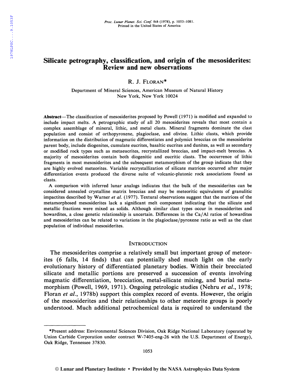 Silicate Petrography, Classification, and Origin of the Mesosiderites