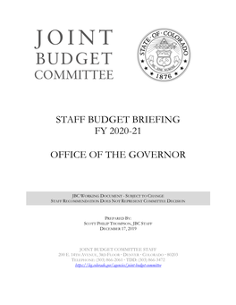 JBC Budget Briefing Documents