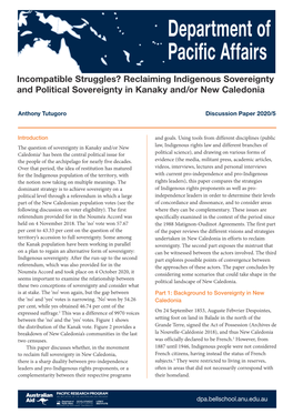 Incompatible Struggles? Reclaiming Indigenous Sovereignty and Political Sovereignty in Kanaky And/Or New Caledonia