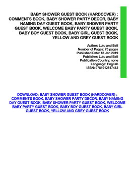 {PDF} Baby Shower Guest Book (Hardcover)