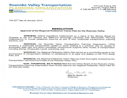 PEDESTRIAN VISION PLAN a Coordinated Approach to a Walkable Roanoke Valley