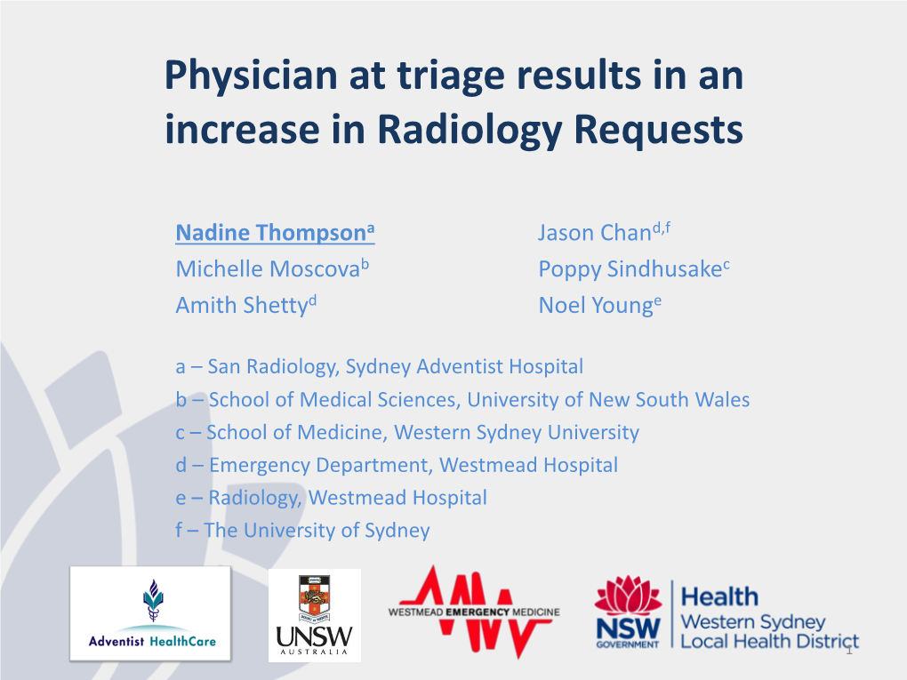 NIX Westmead Hospital Emergency Department