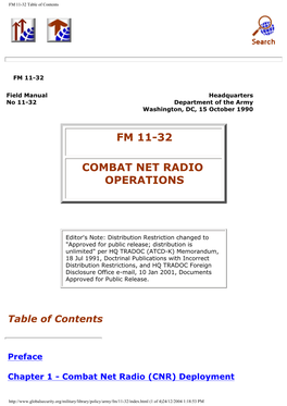 FM 11-32 Combat Net Radio Operations