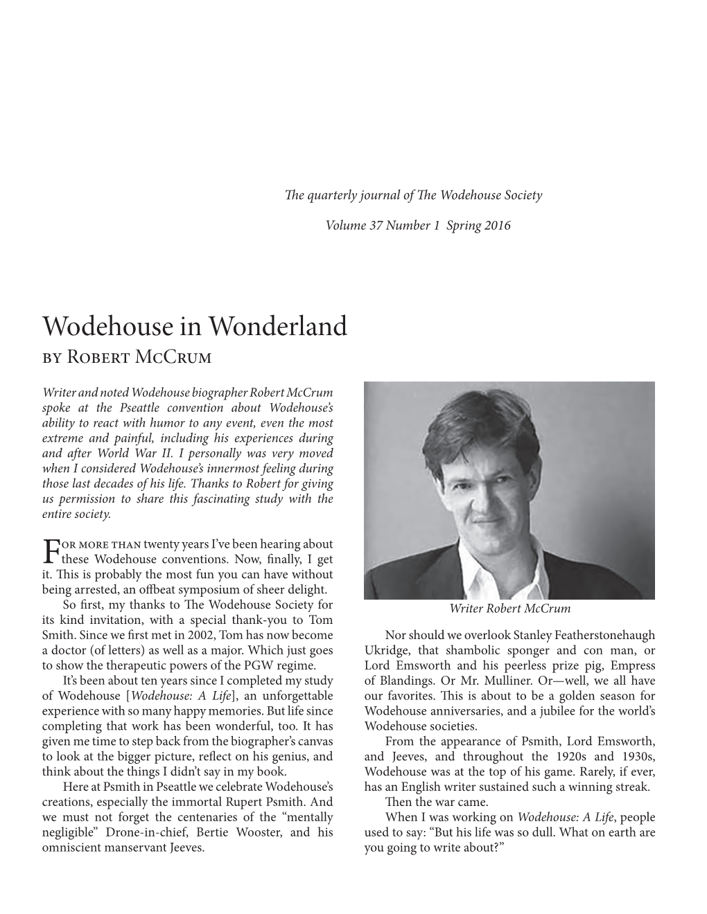 Wodehouse in Wonderland by Robert Mccrum