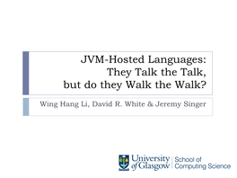 Characterising JVM Programming Languages