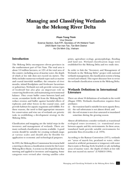 Managing and Classifying Wetlands in the Mekong River Delta