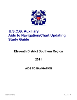 U.S.C.G. Auxiliary Aids to Navigation/Chart Updating Study Guide
