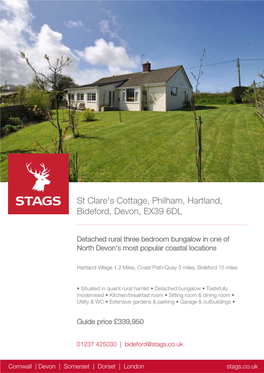 St Clare's Cottage, Philham, Hartland, Bideford, Devon, EX39 6DL