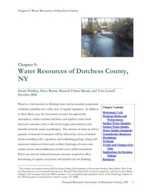 Chapter 5: Water Resources of Dutchess County