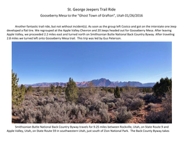 St. George Jeepers Trail Ride Gooseberry Mesa to the "Ghost Town of Grafton", Utah 01/26/2016