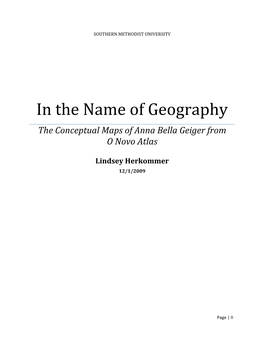 In the Name of Geography: the Conceptual Maps of Anna Bella