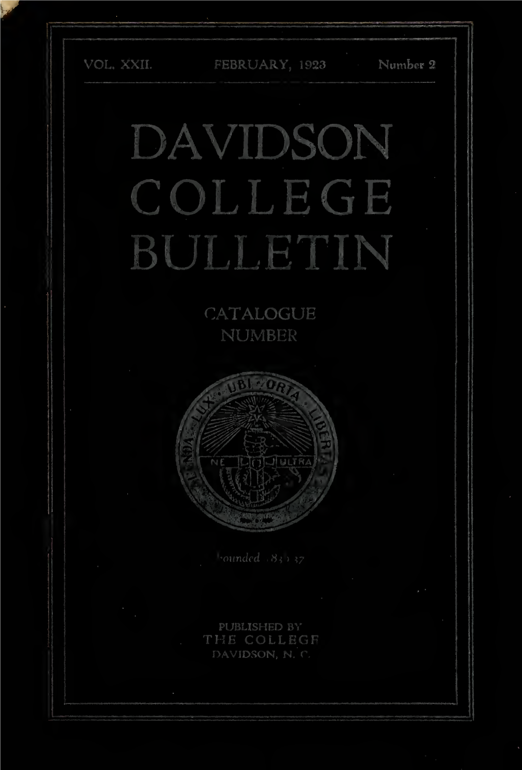 Davidson College Catalog